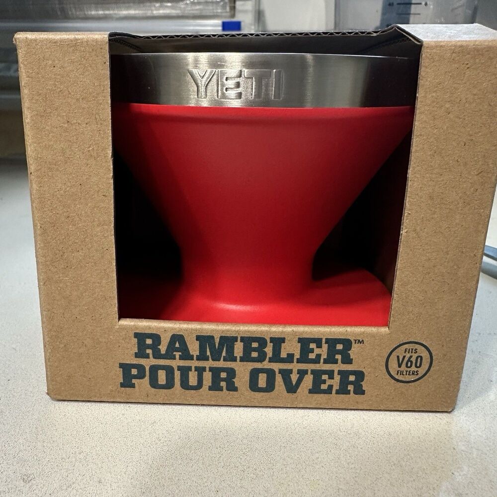 NEW YETI Rambler Pour Over Red Coffee Dripper Stainless Steel Brewer